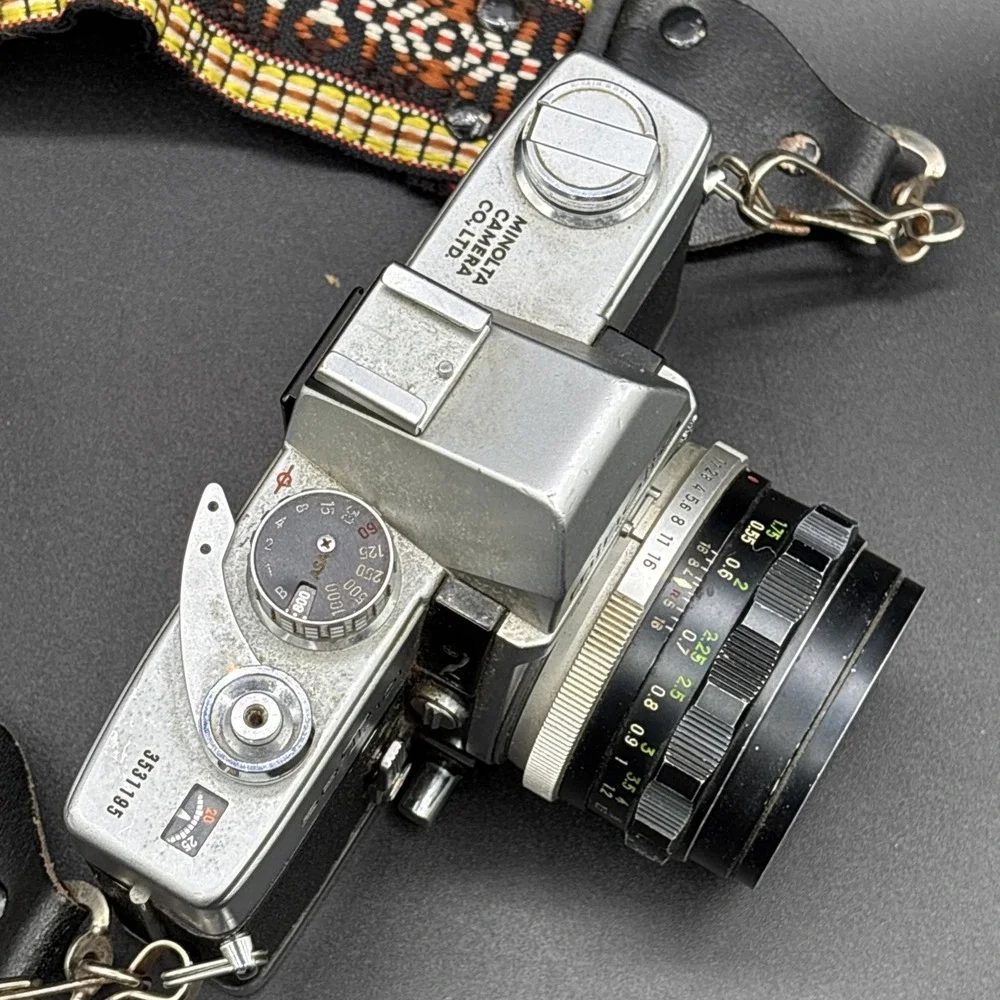 Minolta SRT 101 Film Camera w/ MC ROKKOR PF 50mm f 1.7 Lens